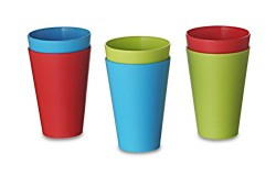 All Time Plastics Glass Set, 300ml, Set of 6, Multicolour