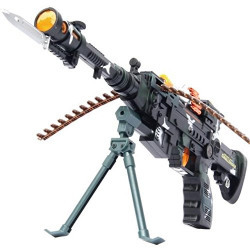 Toyshine Musical Army Style Toy Gun with Music, Lights and Laser Light, 56 CM Long