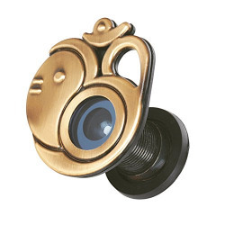 MADHULI Ultra clear 180 Degree Door Eye/Viewer (Antique Brass Finish) Om With Ganesha Model for Safe and Secure Home