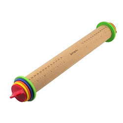 Inovera Bonacci Adjustable Thickness Rolling Pin With Removable Rings