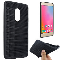 Xiaomi Redmi Note 4 Back Case Cover - Mi Redmi Note 4 Cover Soft NET Shock Proof TPU Case with Free Tempered Glass for Xiaomi Redmi Note 4 Cover Mobile Phone 2017- Net Black + Tempered Glass
