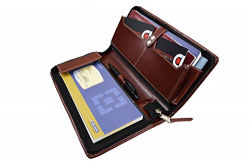 COI Brown Expendable Leatherite Cheque Book Holder/Document Holder