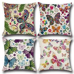 Aart Floral Pattern printed Cushion Cover 16x16 by Aart Store