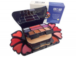 ADS Color Series Makeup Kit (8 Eyeshadow, 1 Power Cake, 8 Lip Color, 2 Blusher), Product Color May Vary