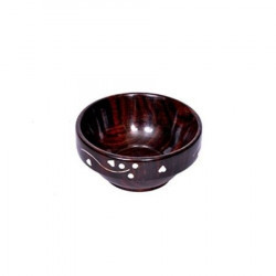 Kraftee Wooden Handdmade With Brass Work Bowl For Diwali Special Kitchen Item