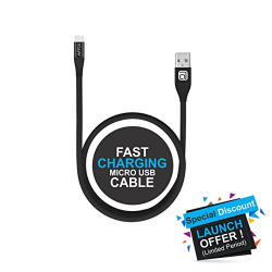 Affix Micro USB Cable - 2.4 Amp Fast Charge, Data Transfer, Durable, high Speed Data Cable - Black