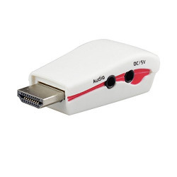 Rts&Trade HDMI Male To VGA Female Cable With Audio Converter (White)
