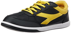 Unistar Men's Black and Yellow Sneakers
