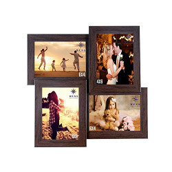 WENS 4-Picture MDF Photo Frame (13.5 inch x 13.5 inch, Brown, WS-4012)