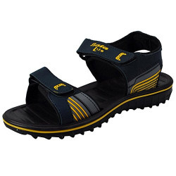 Bata Men's Yellow Blue Sandals-9 Uk