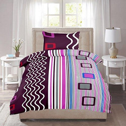 Exporthub Beautiful 120 TC Cotton Single Bedsheet with Pillow Cover - Purple