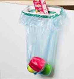 House of Quirk Kitchen Cupboard Trash Bag Holder, Green/White