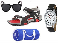 Lotto Sandal Combo of Watch,Sunglass & Globalite Duffle Bag UK/IN-10