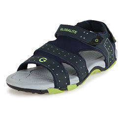 Globalite Men's Sandal & Floaters Shark GPD0132 Navy/Lime UK/IN 7
