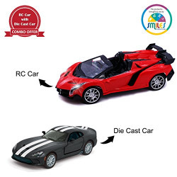 Smiles Creation 4 Channel, Top Speed and Light, 1:16 Scale Famous Sports Racing Car with Kinsmart Die-Cast Car Toys