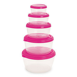 Cello Fabby Container Set, 5-Pieces, Pink