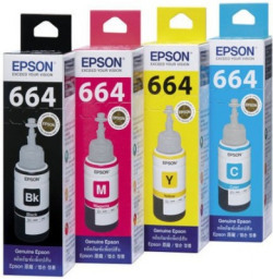 Epson Original Epson Ink All Colors (T6641-B,T6642-C,T6643-M,T6644-Y) 70 Ml Multi Color Ink