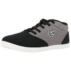 Globalite Men's Crux Black Grey Canvas Shoes-8UK