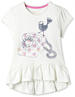 Mothercare Girls' T-Shirt (JG572_Cream_5-6 Y)