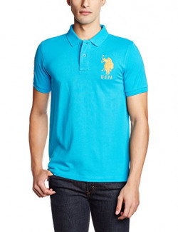 US Polo Assn. Men's Regular Fit Cotton Polo (USTS1844_Blue Atoll_S)