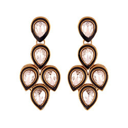 I Jewels Gold Plated Enamel Earrings For Women E2603B