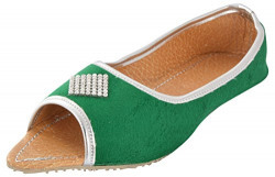 SHOE SPLASH Women's Green Synthetic Leather Casual Slippers - 3 UK