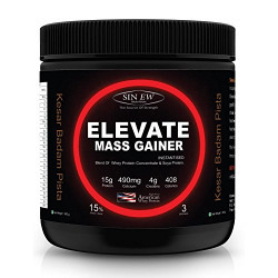 Sinew Nutrition Elevate Mass Gainer, Complex Carb & Proteins in 3:1 ratio with DigiEnzymes, 300gm / 0.66lb - Kesar Badam Pista Flavour