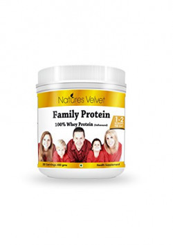 Natures Velvet Family Protein 100% Whey Protein (Unflavoured) 400gms Pack of 1