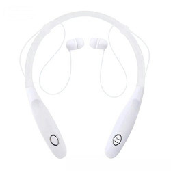 Truvision Bluetooth Headphones 10Hrs Working Time, Bluetooth Headset, Wireless Neckband Earphones, V4.1 Noise Cancelling Earbuds with Mic, Compatible with Any Bluetooth Equipment (White)