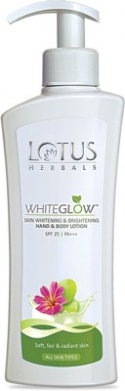 Lotus Herbals WhiteGlow Skin Whitening & Brightening Hand & Body Lotion SPF-25 I PA+++(300 ml)
