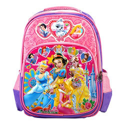 Belomoda Emboss Frozen Princess Printed Nylon School Bag - Pink