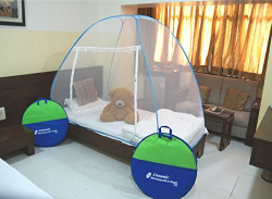 Classic Mosquito Net Foldable (Blue) (Size-Single Bed)