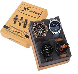Rich Club Pack of 4 Multicolour Analog Analog Watch for Men and Boys