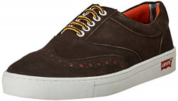Levis Men's Yontville Low Brogue Brown Leather Sneakers - 9 UK