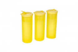 All Time Plastics Freeze Bottle Set, 1 Litre, Set of 3, Yellow