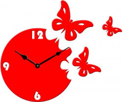 Basement Bazaar Analog Wall Clock(Red_Black, Without Glass)