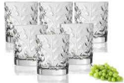 King International Crystal Glass Straight Leaf Design Set of 6 Juice Glasses| 225 ml