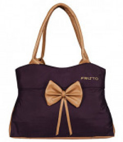 Fristo Women's Handbag(FRB-203) Purple and Beige
