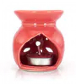Red Ceramic & Wax Aroma Candle Diffuser With Rose Oil by Riflection