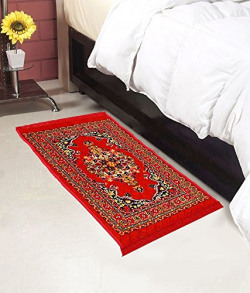 Home Elite Abstract Polyester Bedside Runner - 30 x48 , Red