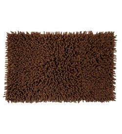 Brown Cotton 24 x 16 Inch Chevy Bath Mat by HomeFurry