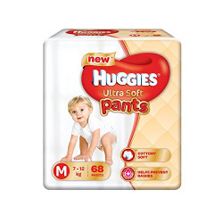Huggies Ultra Soft Pants Medium Size Premium Diapers (68 Counts)