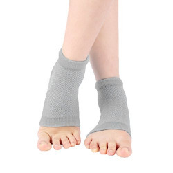 Purastep Silicone Gel Heel Socks For Dry Hard Cracked Heels Repair Foot Care Support For Unisex - (Free Size 1 Pairs) (Grey)