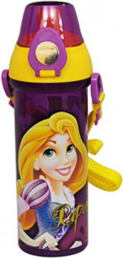 Disney Rapunzel Plastic Sipper Bottle, 500ml, Violet/Yellow