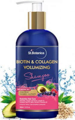 StBotanica Biotin & Collagen Volumizing Hair Shampoo - 300ml - No Sulphate, No Parabens, No Silicon (New & Improved)