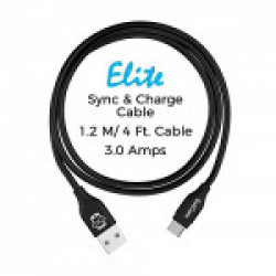 GeekCases Elite 1.2M / 4 Ft USB Type-C 3.0A Fast Charge Cable (Black)