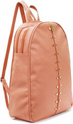Typify Studded Casual Fashion Leather Shoulder Bag Mini Backpack for Women (Peach)