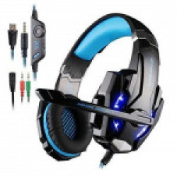 Kotion Each G9000 Headset 3.5Mm Game Gaming Headphone Earphone With Microphone LED Light For Laptop Tablet Mobile Phones PS4 - Black + Blue