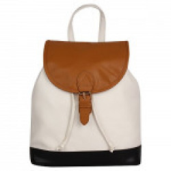 Lychee Bags PU Kim Backpack for Girls( White)