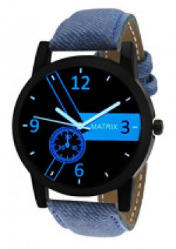 Matrix Casual Black Dial & Leather Strap Analog Watch For Men/Boys- (WCH-192-BL)